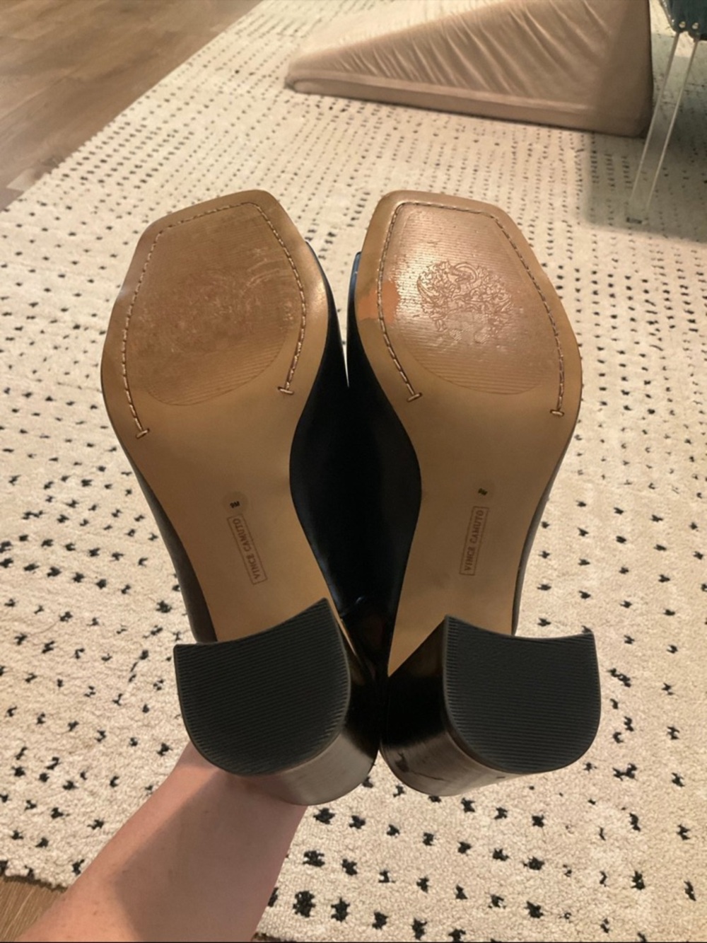 Vince Camuto Haliza black peep toe, sling back booties heels, 9 - Picture 7 of 10